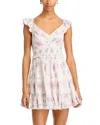 Loveshackfancy Presline Lace-trim Mini Dress In Rose Picnic