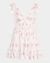 Loveshackfancy Presline Lace-trim Mini Dress In Rose Picnic