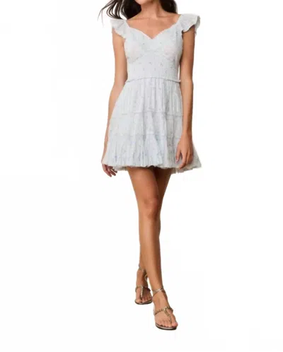 Loveshackfancy Presline Mini Dress In Snowdrop Blue In White