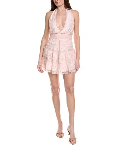 Loveshackfancy Prim Silk Mini Dress In Pink