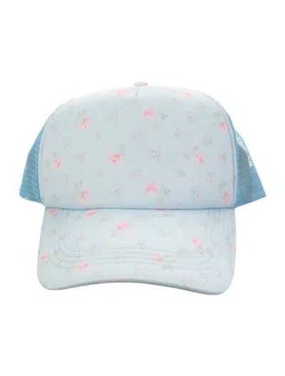 Pre-owned Loveshackfancy Printed Baseball Cap In Blue
