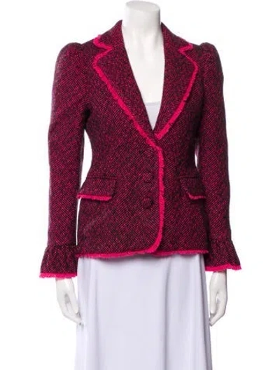Pre-owned Loveshackfancy Printed Blazer In Pink