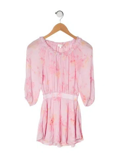 Pre-owned Loveshackfancy Kids' Printed Casual Dress In Pink
