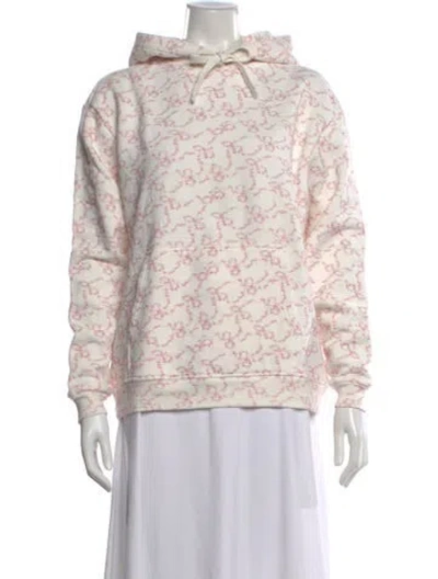 Pre-owned Loveshackfancy Printed Crew Neck Hoodie In Pink