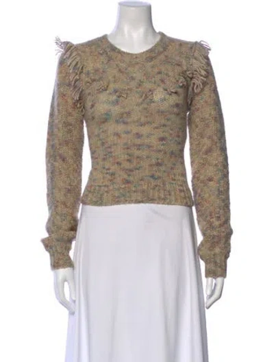 Pre-owned Loveshackfancy Printed Crew Neck Sweater In Neutral