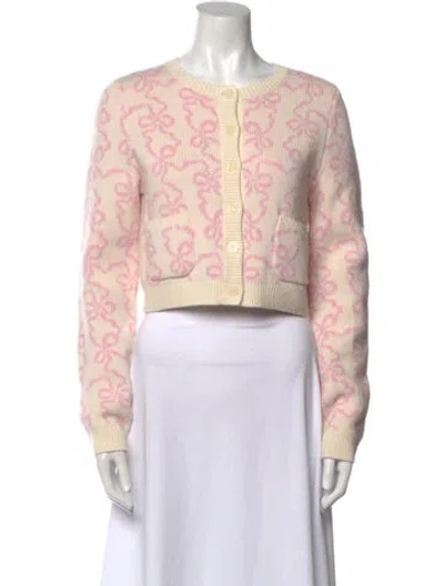 Pre-owned Loveshackfancy Printed Crew Neck Sweater In Pink