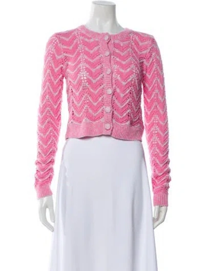Pre-owned Loveshackfancy Printed Crew Neck Sweater In Pink