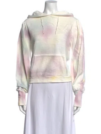 Pre-owned Loveshackfancy Printed Crew Neck Sweater In White