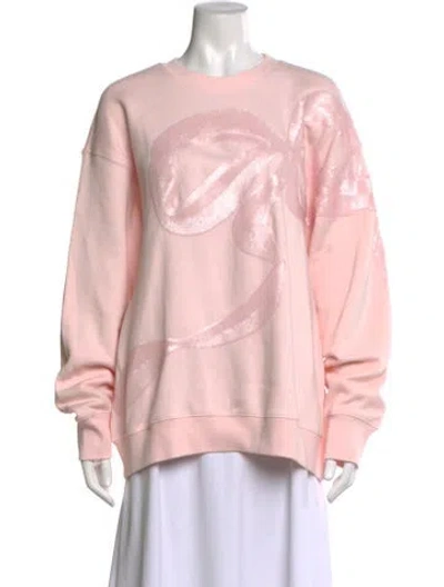 Pre-owned Loveshackfancy Printed Crew Neck Sweatshirt W/ Tags In Pink