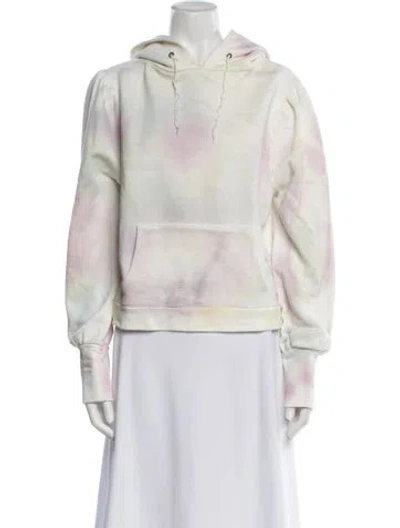 Pre-owned Loveshackfancy Printed Crew Neck Sweatshirt In White