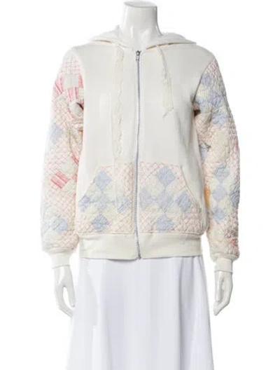 Pre-owned Loveshackfancy Printed Evening Jacket In White