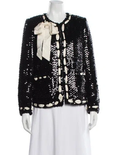 Pre-owned Loveshackfancy Printed Jacket W/ Tags In Black