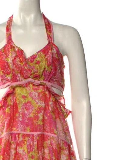 Pre-owned Loveshackfancy Printed Knee-length Dress In Pink