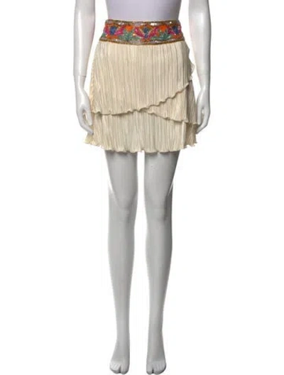 Pre-owned Loveshackfancy Printed Knee-length Skirt In Yellow