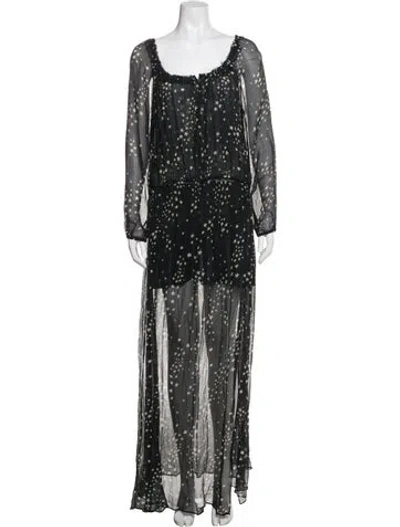 Pre-owned Loveshackfancy Printed Long Dress In Blue