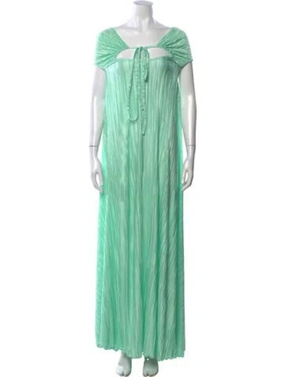Pre-owned Loveshackfancy Printed Long Dress In Green