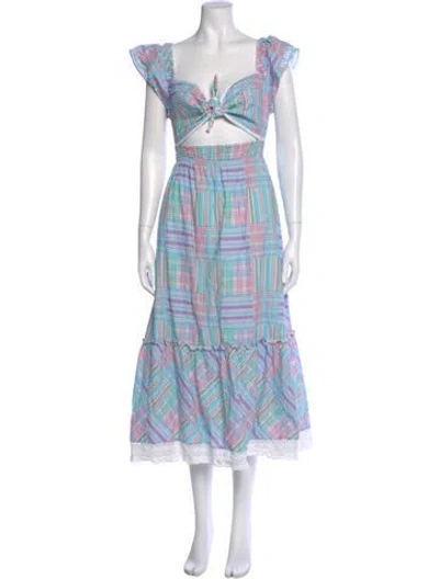 Pre-owned Loveshackfancy Printed Long Dress In Multi