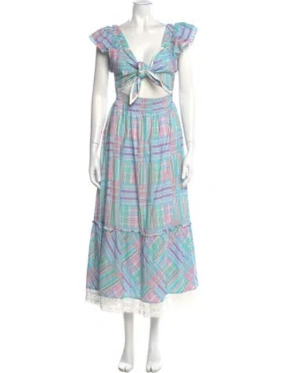 Pre-owned Loveshackfancy Printed Long Dress In Multi