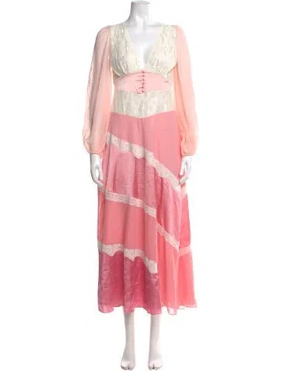 Pre-owned Loveshackfancy Printed Long Dress In Pink