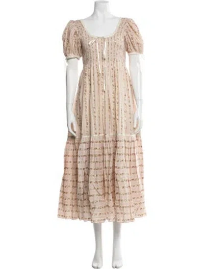 Pre-owned Loveshackfancy Printed Long Dress In Pink