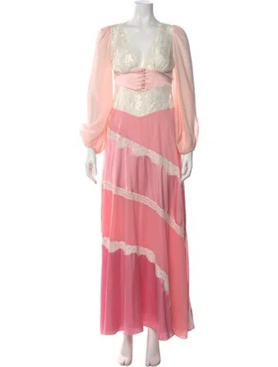 Pre-owned Loveshackfancy Printed Long Dress In Pink