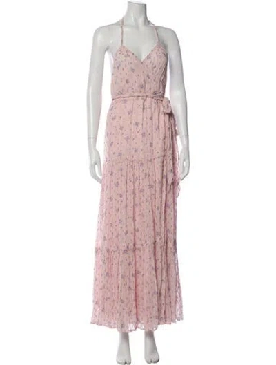 Pre-owned Loveshackfancy Printed Long Dress In Pink