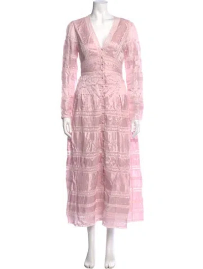 Pre-owned Loveshackfancy Printed Long Dress In Pink