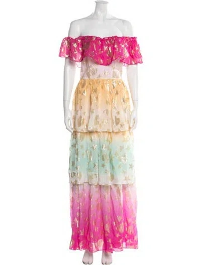 Pre-owned Loveshackfancy Printed Long Dress In Pink