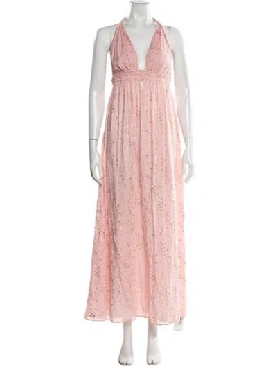 Pre-owned Loveshackfancy Printed Long Dress In Pink