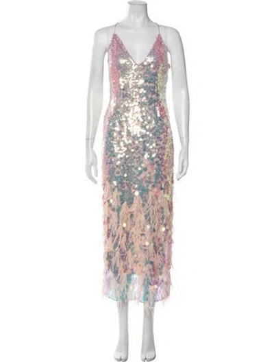 Pre-owned Loveshackfancy Printed Long Dress In Pink