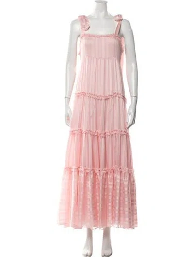 Pre-owned Loveshackfancy Printed Long Dress In Pink