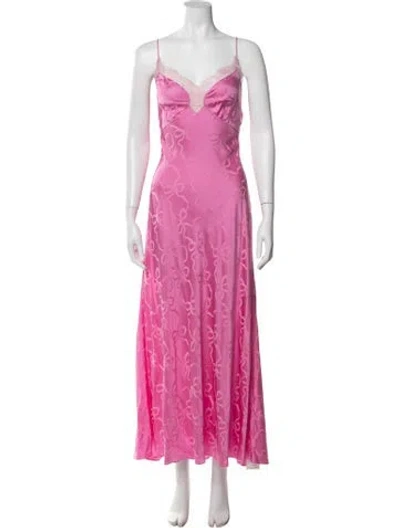 Pre-owned Loveshackfancy Printed Long Dress In Pink