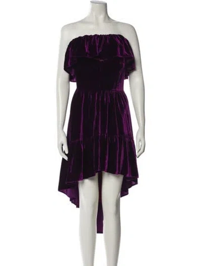 Pre-owned Loveshackfancy Printed Long Dress In Purple