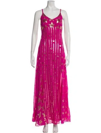 Pre-owned Loveshackfancy Printed Long Dress W/ Tags