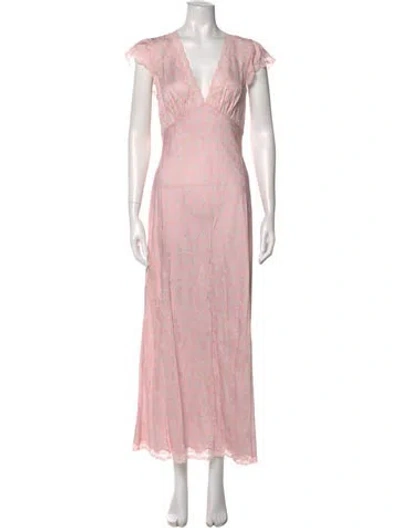 Pre-owned Loveshackfancy Printed Long Dress W/ Tags In Pink