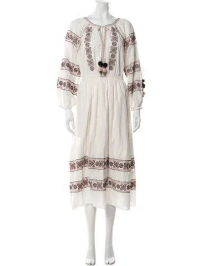 Pre-owned Loveshackfancy Printed Midi Length Dress In Neutral