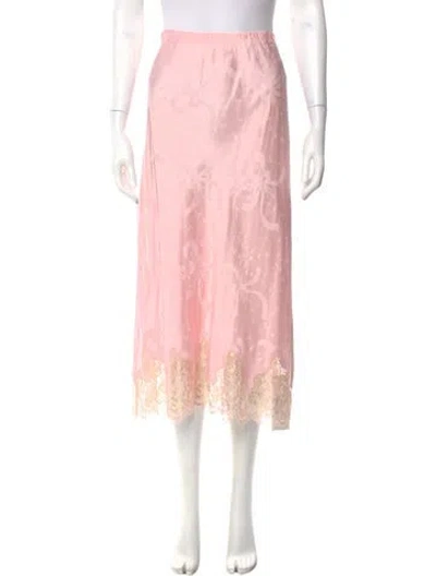 Pre-owned Loveshackfancy Printed Midi Length Skirt In Pink