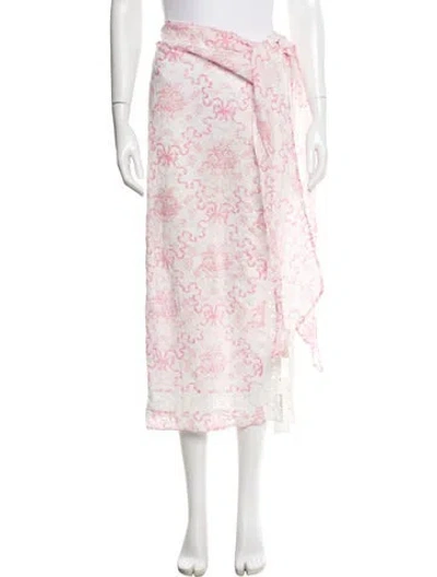 Pre-owned Loveshackfancy Printed Midi Length Skirt In Pink
