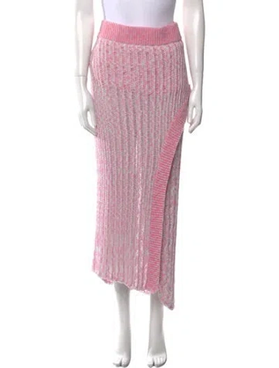 Pre-owned Loveshackfancy Printed Midi Length Skirt W/ Tags In Pink