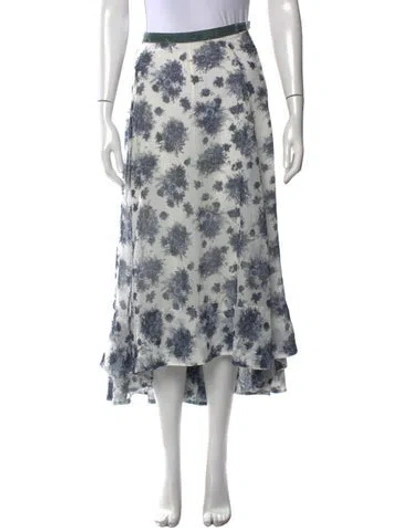 Pre-owned Loveshackfancy Printed Midi Length Skirt In White