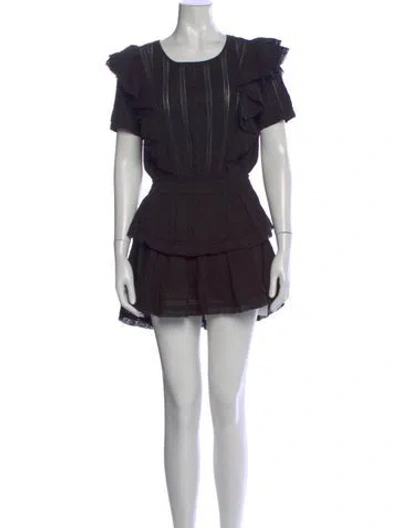 Pre-owned Loveshackfancy Printed Mini Dress In Black