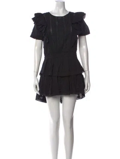 Pre-owned Loveshackfancy Printed Mini Dress In Black
