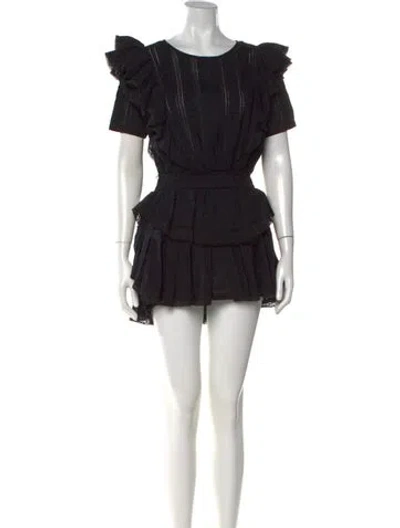 Pre-owned Loveshackfancy Printed Mini Dress In Black