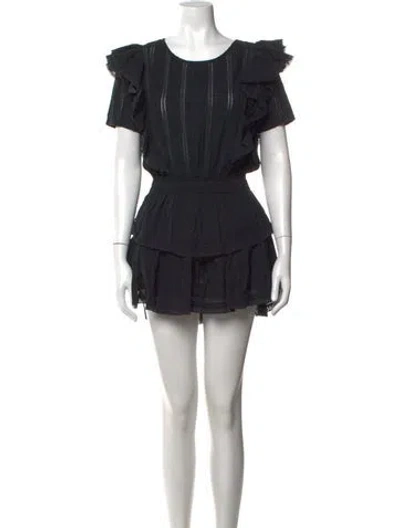 Pre-owned Loveshackfancy Printed Mini Dress In Black