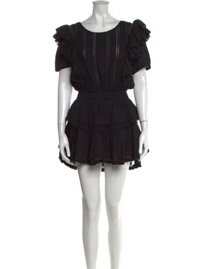 Pre-owned Loveshackfancy Printed Mini Dress In Black
