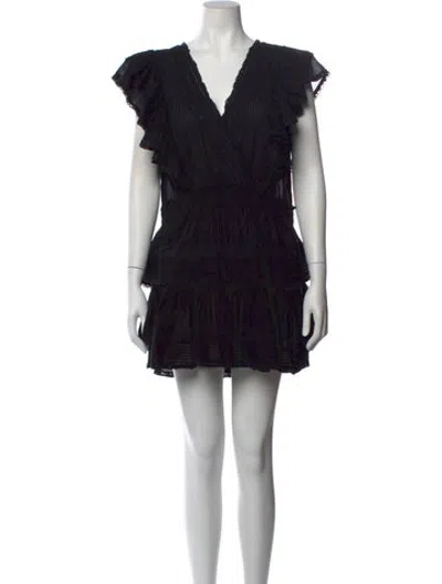 Pre-owned Loveshackfancy Printed Mini Dress In Black