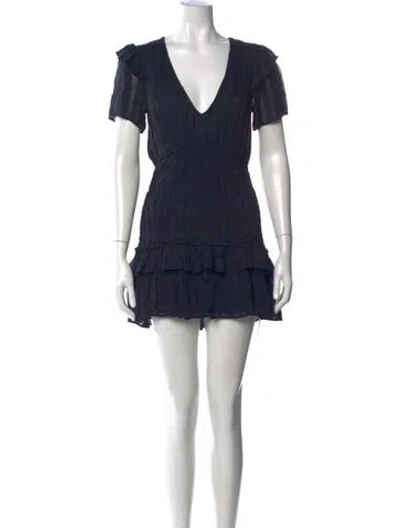 Pre-owned Loveshackfancy Printed Mini Dress In Blue