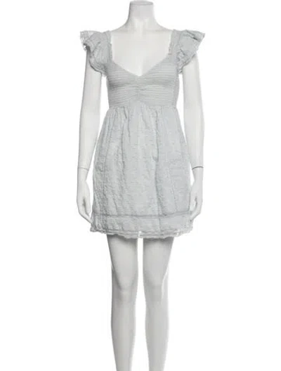 Pre-owned Loveshackfancy Printed Mini Dress In Blue