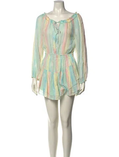 Pre-owned Loveshackfancy Printed Mini Dress In Green
