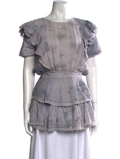 Pre-owned Loveshackfancy Printed Mini Dress In Grey